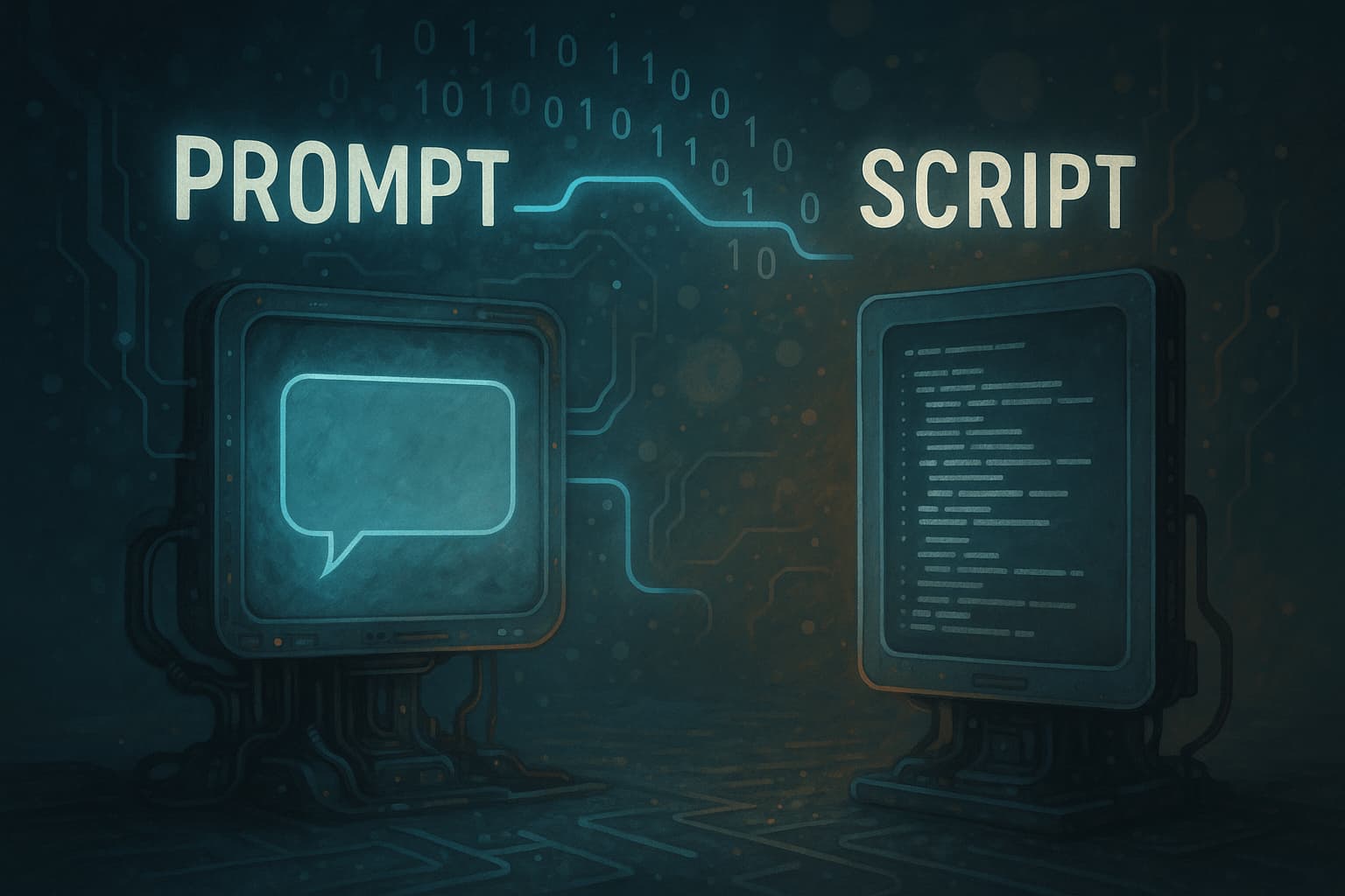Qual é a diferença entre prompt e script