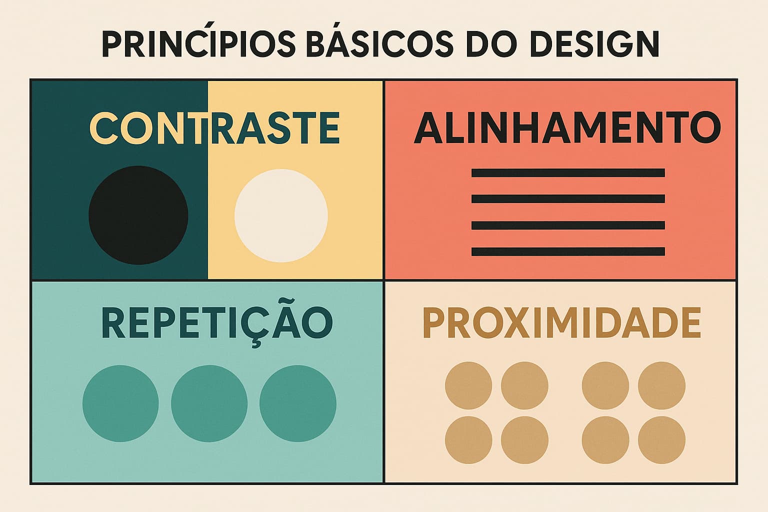 Princípios básicos do Design, Contraste, Alinhamento, Repetição e Contraste